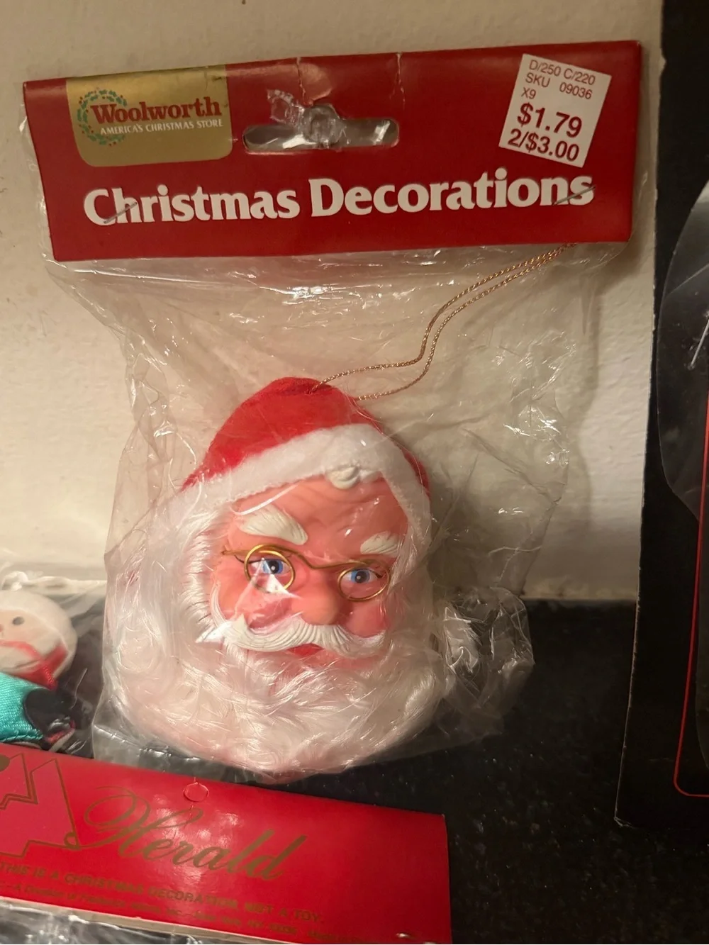 Vintage Santa Ornaments Lot